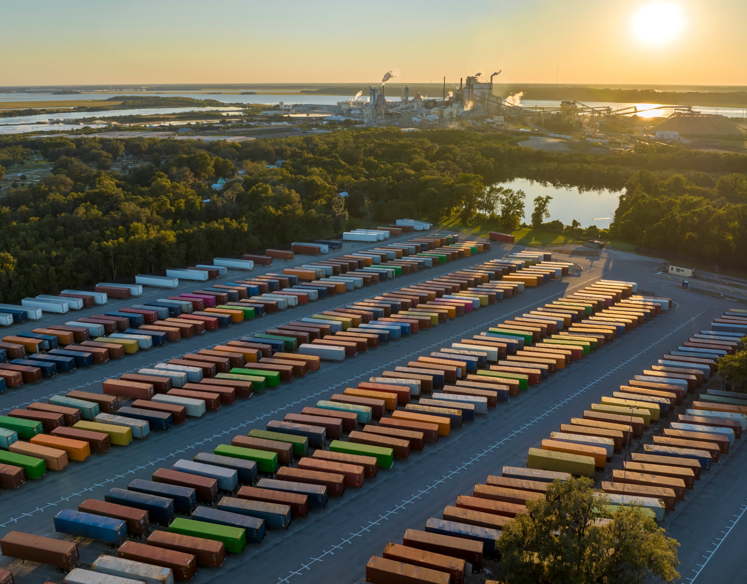 trucking, truck yard